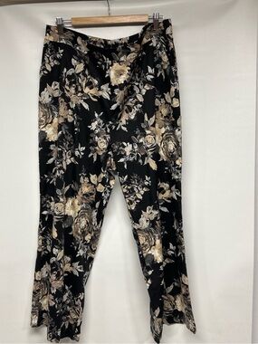 Isaac Mizrahi Black Floral Print Skirt